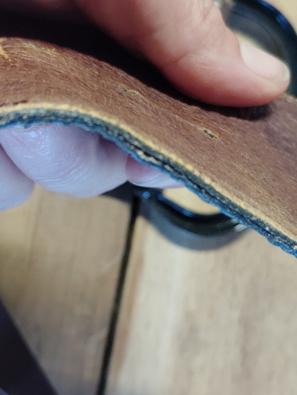 Wide Double Split Strap Brown Calf Skin leather Belt Western Boho Cincher Small - Picture 8 of 13